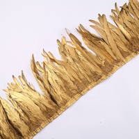 Plumes de queue de poulet dorées de haute qualité, 12-14 pouces, pour accessoires de mode, carnaval et artisanat – Vente chaude