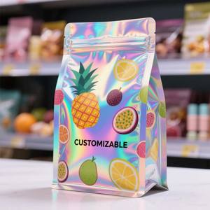 Eco-Friendly LDPE Plastic Food <b>Bags</b> - Custom Logo Holographic <b>Ziplock</b> Pouch for Candy/Chips/Tea 3.5g-1lb Bulk Packaging - Product Image 6
