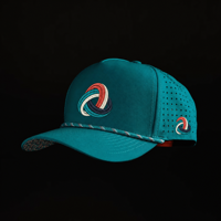 Casquette de golf à 5 panneaux avec logo personnalisé en PVC caoutchouc, casquettes de baseball imperméables, casquettes de sport
