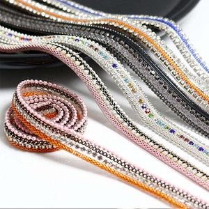 Embellissement de robe de mariée 18mm Dentelle perlée Garniture Diy Costume Chapeau Chaussures Accessoires Fantaisie Perle Strass Chaîne Hotfix Garniture - Product Image 5