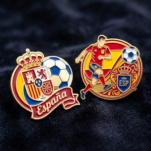 Venta al por Mayor de Pins Personalizados de Alta Calidad Chapados en Oro con el Logotipo de la Selección Española de Fútbol, Recuerdo de Partidos Internacionales, Promoción de Eventos - Product Image 4