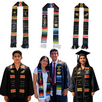 Écharpe de graduation personnalisée en satin brodé avec logo et texte dorés