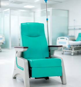 Sillón Reclinable Médico Hochey para <span class=keywords><strong>Transfusión</strong></span> IV con Reposabrazos de Madera, Barra de Infusión Telescópica de Acero Inoxidable, Sofá de Infusión para Clínica - Product Image 1
