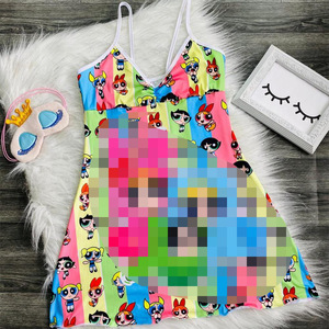 Conjunto de Pijama Familiar con Tirantes, Bonito Conjunto de Pijama Corto con Estampado de Dibujos Animados, Ropa de Dormir, Pijama para Estudiantes, Conjunto de Dos Piezas para Mujer - Product Image 3