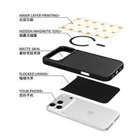Coque de téléphone AG Feeling Black Edge avec motif Grille Dorée Ours pour iPhone 17, 17 Pro Max, 16 Pro, 15, 15 Pro Max, 15 Pro, 14 Pro Max – Coque Magnétique