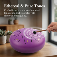 Tambour à langue en acier professionnel personnalisé de 6 pouces à 8 tons, ensemble de handpan, tambour éthéré, instruments de musique professionnels