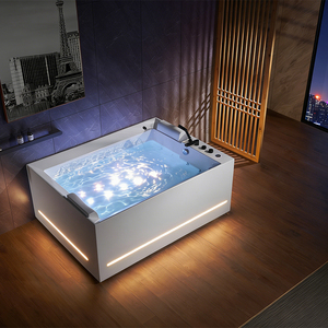 Baignoire douche combinée Jacuzzi autoportante avec support en acier inoxydable - Product Image 1