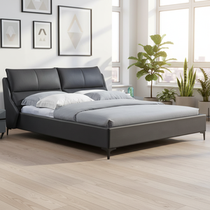 Cadre de <span class=keywords><strong>Lit</strong></span> de luxe en cuir synthétique véritable, tête de <span class=keywords><strong>Lit</strong></span> souple, plate-forme rembourrée, <span class=keywords><strong>Lit</strong></span>-<span class=keywords><strong>Lit</strong></span>, sans bruit, lattes de bois durables - Product Image 6