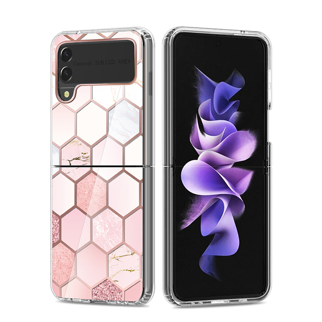 Custom Galaxy Z Flip 3 Phone Accessories Luxury Smart Cell Phone Back Cover Shell for Samsung Galaxy Z Flip3 Cases