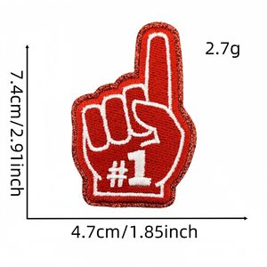 Trendy küçük ısı basın işlemeli yamalar demir on Glitter spor numarası kadınlar için bir parmak şoför şapkası yamalar adam çanta rozeti - Product Image 6