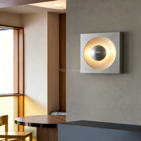 Lampu Dinding Modern Persegi dengan Bodi & Kap Lampu Aluminium Brushed, Lampu Dinding Dekoratif untuk Koridor Hotel, Dinding Latar Belakang Villa