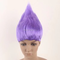 MPW-0409 carnaval fête halloween fou costume synthétique gros violet perruque de troll