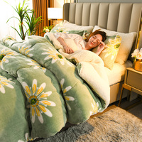 Épaissie chaude flanelle polaire velours Sherpa couette noyau laine d'agneau couverture de lit solide moelleux couette épaissie couette pour l'hiver