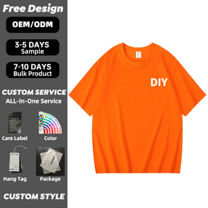 Camiseta de Algodón Multicolor para Hombre, Camisetas Casuales Lisas, Logotipo Personalizado, Talla Grande, 220 g/m², 100% Algodón - Product Image 1