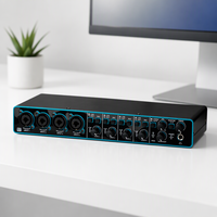 Interface audio professionnelle 4x4 USB 3e génération 4 canaux pour PC, 24 bits 192 kHz, alimentation fantôme 48 V, cartes son à réduction de bruit