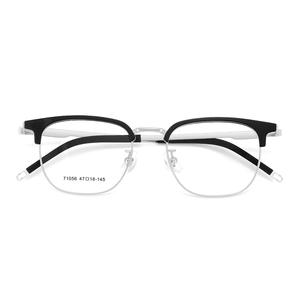Voss Lunettes demi-cerclées rectangulaires pour hommes 71056 avec verres en résine remplaçables, style professionnel - Product Image 1