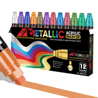 Marqueur acrylique à pointe jumbo de 15mm, durable, 10 couleurs vives, stylos marqueurs graffiti permanents