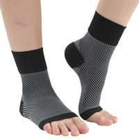 Chaussettes de compression unisexes en nylon avec bout semi-ouvert, soutien de la cheville, protection sportive