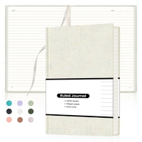 Carnet à couverture rigide en papier d'art de lin, format personnalisé, avec logo sur mesure, pour recettes, journal intime pour filles, organisateur et agenda – Vente en gros