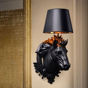 Lámpara de araña con motivo de cabeza de caballo para decoración de sala de estar Ferghana cabeza de caballo sostener vela linterna caballo colgante Luz - Product Image 3