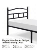 Hochwertiges Eisenbettgestell mit Kopfteil, leerer Kartonverpackung, Eisenkunst-Stahlrahmen, 1,8-2 Meter Einzelbett