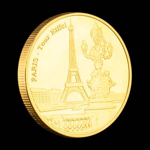 <span class=keywords><strong>Parigi</strong></span> <span class=keywords><strong>Tour</strong></span> <span class=keywords><strong>Eiffel</strong></span> moneta oro placcato Souvenir architettura francese regalo commemorativo da collezione per esposizione o collezione - Product Image 2