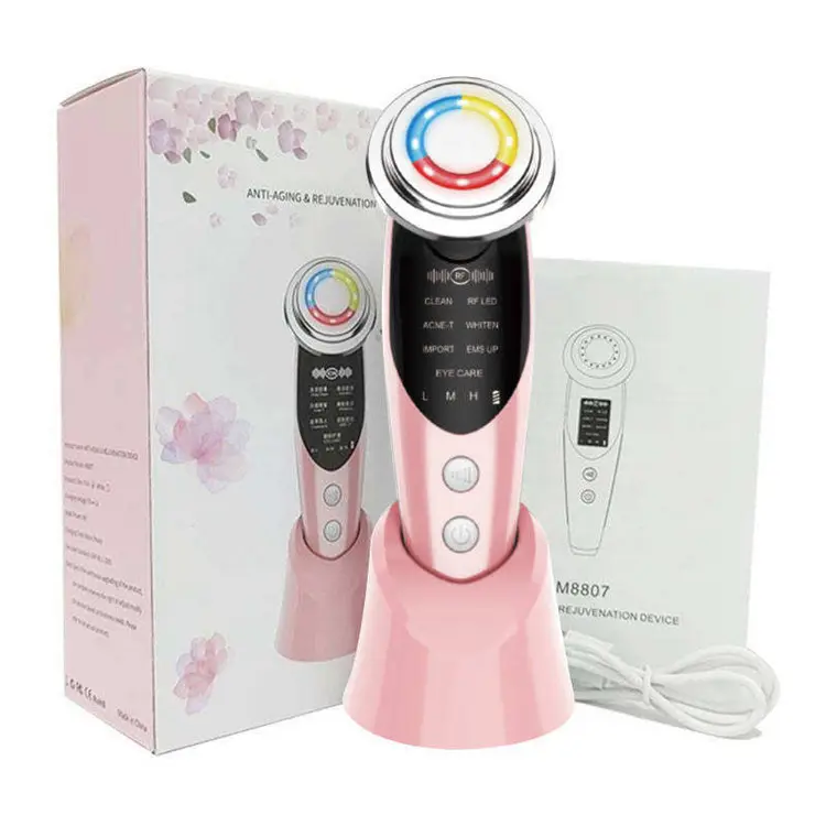 Idéias de novos produtos 7 em 1 Ems Pele Beleza Face Lifting Care Device Uso doméstico Handheld Massagem Facial Máquina Beleza Dispositivo