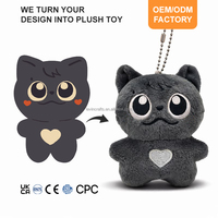 Peluche personnalisée haut de gamme, jouet en peluche brodé, chat noir, fabricant OEM pour cadeaux d'Halloween et mascottes de marque