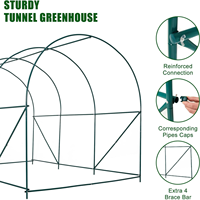 Serre tunnel en PE robuste et imperméable pour l'extérieur, grande serre à entrée piétonne pour l'extérieur avec fenêtres en maille ventilée