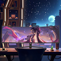 Monitor de Escritorio para Juegos de PC con Pantalla Ancha Curva de 49 Pulgadas, 120Hz/165Hz/240Hz, 1500R, Diseño de Cola de Pez, 4K 5K HDR, Pantalla Táctil