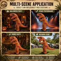 Costume gonflable de dinosaure pour adulte, achat en gros, performance scénique, ambiance de fête, design réutilisable