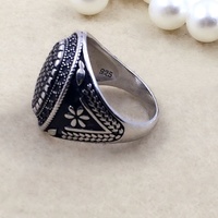 Bague Chevalière Personnalisée en Argent 925 Plaqué Rhodium Style Vintage avec Micro-Pavé de Zircons pour Homme, Bijou en Pierre Précieuse pour Mariage, Fiançailles, Anniversaire