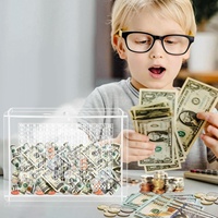 Tirelire en acrylique transparent avec numéros de compte à rebours cible organisant la cible d'épargne pour les cadeaux d'anniversaire du nouvel an des garçons et des filles