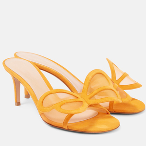 Sandales à talons hauts pour femmes, style mules à bout ouvert, avec empeigne en résille, sexy et tendance - Product Image 6