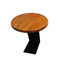 Bloc de boucher en bois de hêtre massif dessus de table basse rond design contemporain durable de couleur cerise pour les meubles de salon à la maison