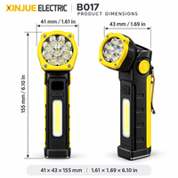 Lampe de travail portable XINJUE B017 OEM ODM personnalisée, 10W LED, 350 lm, 500m, rechargeable, avec base magnétique et crochet de fixation