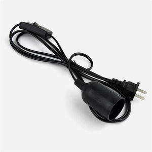 E27 lamp holder small table lamp with plug, night light with wire lamp holder, decorative table lamp with switch - Product Image 4