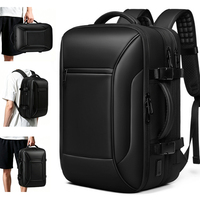 Sac à dos pour ordinateur portable imperméable, extensible, grande capacité de 11 cm, sac à dos de voyage avec USB, multi-poches pour les déplacements en plein air et les affaires