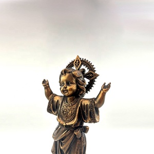 Statua in Poliresina del Divino Bambino Gesù con Finitura Bronzo, Figurina del Divino Bambino Gesù per Decorazione Domestica - Product Image 2