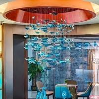 Lustres créatifs en verre sur le thème de l'océan pour restaurants hôtels 4000k lampes suspendues pour décorations de fenêtre bureaux de réception