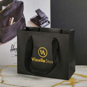 Sacs cadeaux en papier de haute qualité avec poignée en ruban personnalisée, sacs d'emballage pour boutique, sacs en papier avec poignée pour emballage cadeau - Product Image 6