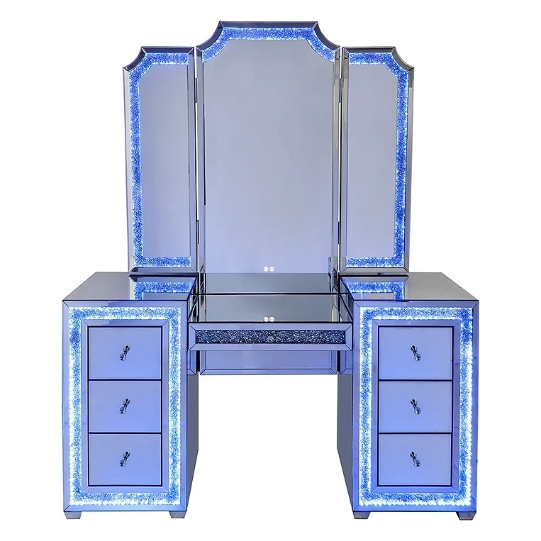 Modern Luxury Mirrored Vanity Table with