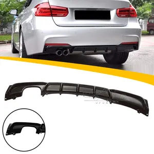 Factory Direct ABS Carbon Fiber Look Left Dual Exhaust Pipes Rear Lip F30 Diffuser For BMW 3 Series F30 Sedan 2012-2018