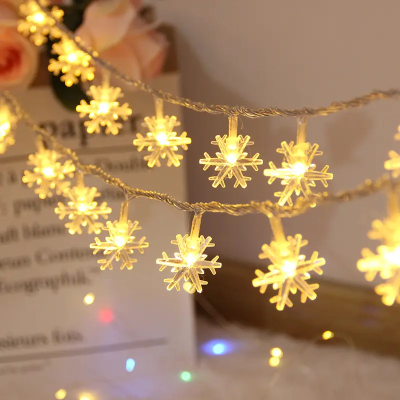 Led Sneeuwvlok Kerst String Licht Vrolijk Kerstboom Decoratie Guirlande Home Decor Ornament Feestartikelen Xmas Gift