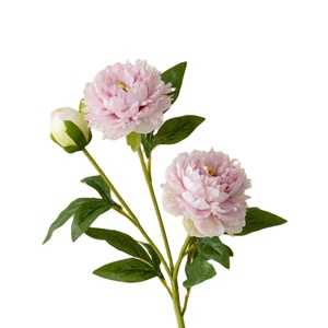 ดอกโบตั๋นผ้าไหมเทียม3หัวสำหรับงานแต่งงานบ้านงานเลี้ยง - Product Image 1