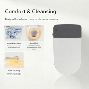 WC intelligent certifié CUPC ETL <span class=keywords><strong>avec</strong></span> écran HD, chauffage instantané, double réglage utilisateur, lumière nocturne automatique et mousse électronique - Product Image 2