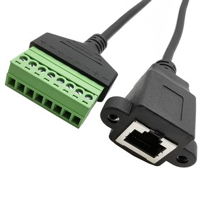 Cable adaptador Ethernet Rj45 de 0.3m con terminal de tornillo de 8 pines a conector Rj45 para extensión de red - Product Image 2