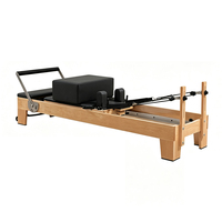 Reformer Pilates en bois de chêne massif, gain de place, multifonctionnel, lit d'entraînement corporel à domicile, équipement Pilates personnalisé pour usage privé