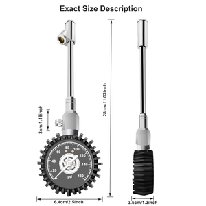 2.5 इंच का टायर दबाव गेज डबल हेड एयर चक डायल - Product Image 2
