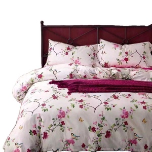 Sábana bajera elástica de microfibra, Juego de 4 piezas, <span class=keywords><strong>90</strong></span> gsm, estampado floral - Product Image 1